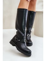 Zateplené Dámské Kozačky Na Zip Eko Kůže Černé Tialethe Zateplené Dámské Kozačky Na Zip Eko Kůže Černé Tialethe