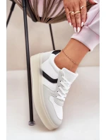 Dámské nízké tenisky na platformě – bílé Telmira Dámské nízké tenisky na platformě – bílé Telmira