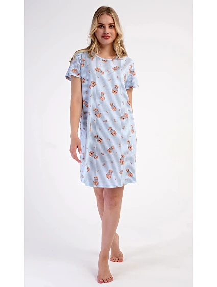 Dámské domácí šaty s krátkým rukávem model 22405486 - Vienetta Dámské domácí šaty s krátkým rukávem model 22405486 - Vienetta