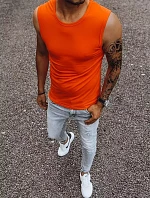 Pánské tričko bez rukávů s potiskem oranžové FashionStreet RX4919