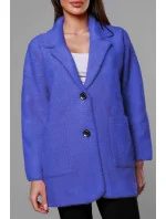 Krátký vlněný přehoz přes oblečení typu alpaka v chrpové barvě model 18059151 - MADE IN ITALY