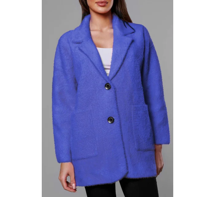 Krátký vlněný přehoz přes oblečení typu alpaka v chrpové barvě model 18059151 - MADE IN ITALY