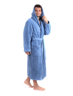 Pánský župan Athena s kapucí 3116 denim - Vestis