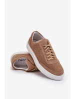 Pánské semišové sportovní boty model 21641511 béžové - Zazoo Pánské semišové sportovní boty model 21641511 béžové - Zazoo