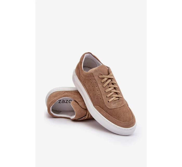 Pánské semišové sportovní boty model 21641511 béžové - Zazoo Pánské semišové sportovní boty model 21641511 béžové - Zazoo