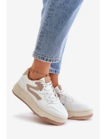 Dámské kožené sportovní boty na masivní platformě béžové model 21671302 - Boto Dámské kožené sportovní boty na masivní platformě béžové model 21671302 - Boto