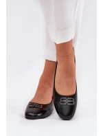 Elegantní Dámské Baletky S Ozdobou model 21690105 Černé - VINCEZA