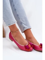 Kožené Baletky S Mašlí model 21695039 Fuchsie - Maciejka