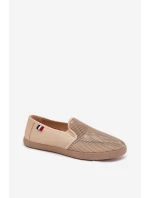 Pánské Děrované Tenisky Béžové Koboru Pánské Děrované Tenisky Béžové Koboru