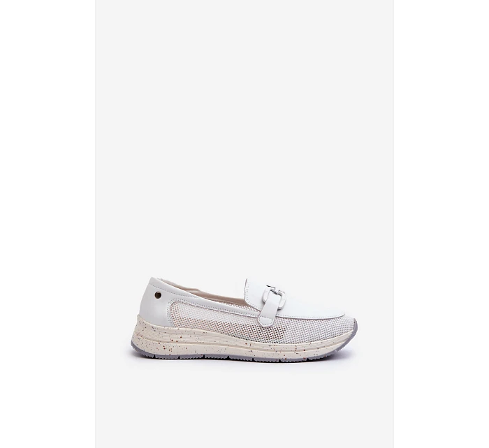 Dámské kožené mokasíny D&A TW210 bílé - S.Barski