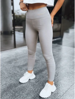 Dámské žebrované legíny LOOK AT ME světle šedé FashionStreet UY1574