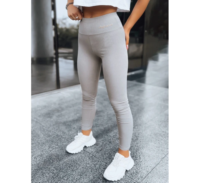Dámské žebrované legíny LOOK AT ME světle šedé FashionStreet UY1574