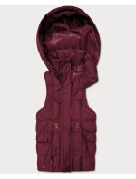 bezrękawnik damski z kapturem Goodlookin bordowy model 22037934 - S'WEST