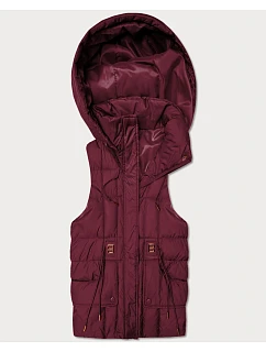 bezrękawnik damski z kapturem Goodlookin bordowy model 22037934 - S'WEST