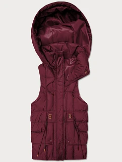 bezrękawnik damski z kapturem Goodlookin bordowy model 22037934 - S'WEST