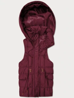bezrękawnik damski z kapturem Goodlookin bordowy model 22037934 - S'WEST