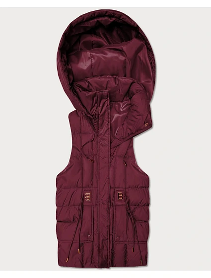 bezrękawnik damski z kapturem Goodlookin bordowy model 22037934 - S'WEST