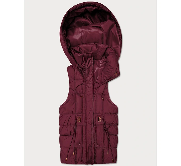 bezrękawnik damski z kapturem Goodlookin bordowy model 22037934 - S'WEST