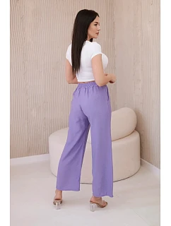 Viskózové kalhoty se širokými nohavicemi fialka