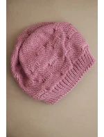 Dámská zimní čepice z vlny s ozdobným vzorem K451 fialová Dámská zimní čepice z vlny s ozdobným vzorem K451 fialová