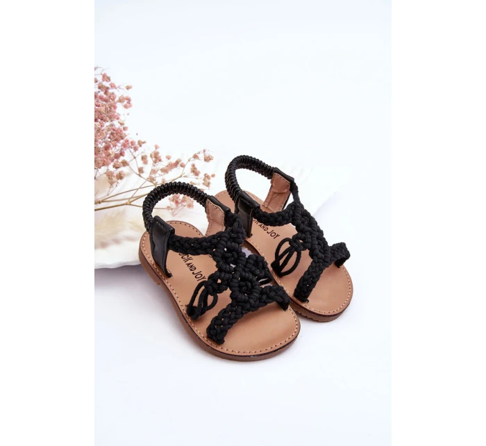 Dětské pletené nazouvací sandály Černe Tracy Dětské pletené nazouvací sandály Černe Tracy