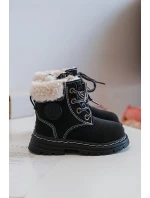 Dětské Trapery Botky Na Zip s Kožušinou Černé Marialee Dětské Trapery Botky Na Zip s Kožušinou Černé Marialee