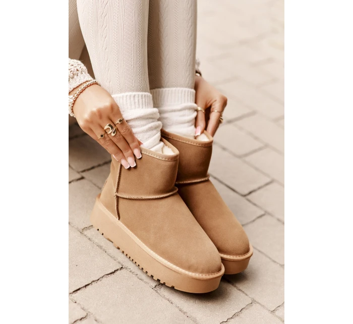 Dámské Semišové Sněhule Na Platformě Nad Kotníky Camel Rianaella Dámské Semišové Sněhule Na Platformě Nad Kotníky Camel Rianaella