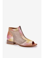 Dámské Kožené Kotníkové Boty Na Plochém Podpatku S  model 21693701 - Maciejka