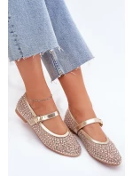 Zdobené Dámské Baletky S Pásem A Sponou Zlaté Avirae Zdobené Dámské Baletky S Pásem A Sponou Zlaté Avirae