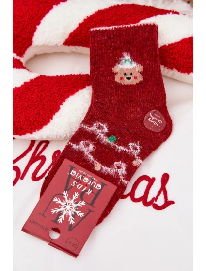 Dětské Vánoční Ponožky S Medvídkem  Červené model 21786776 - Aura.via