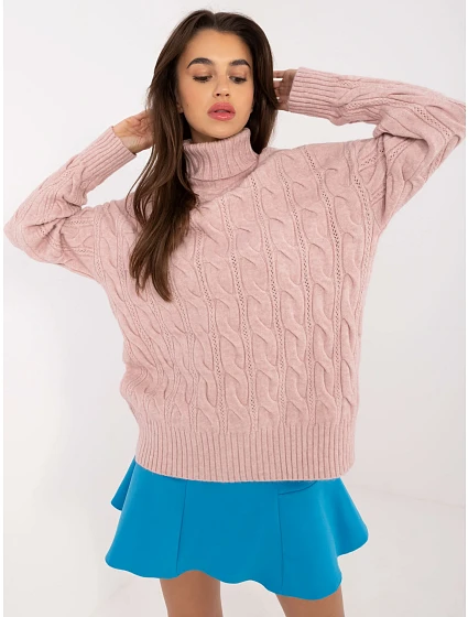 Sweter AT SW model 20470311 jasny różowy - FPrice Sweter AT SW model 20470311 jasny różowy - FPrice
