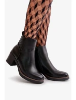 Zateplené Dámské Kotníkové Boty Na Podpatku Eko Kůže Černé Irittes Zateplené Dámské Kotníkové Boty Na Podpatku Eko Kůže Černé Irittes