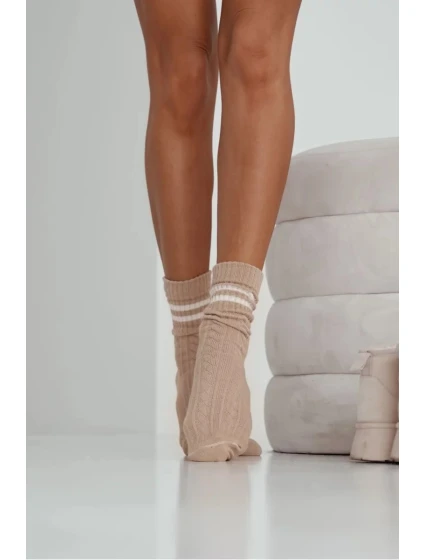 Dámské Ponožky Cop s Pruhy Béžové Dámské Ponožky Cop s Pruhy Béžové