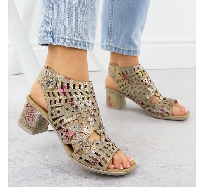 Rieker 64780-90 dámské vestavěné ažurové sandály