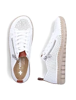 Dámská kožená prolamovaná bílá polobotka Rieker N2405-80