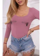 Halenkové body s potiskem pistole tmavě růžové