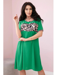 Šaty s leopardím potiskem jasně zelená