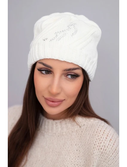 Dámská zimní vlněná čepice s ozdobnými krystalky K399 černá Dámská zimní vlněná čepice s ozdobnými krystalky K399 černá