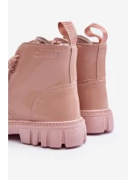 Ocieplane Lakierované Dětské Botky Big Star MM374144 Růžové