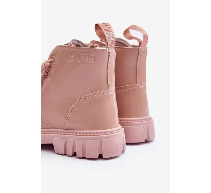 Ocieplane Lakierované Dětské Botky Big Star MM374144 Růžové