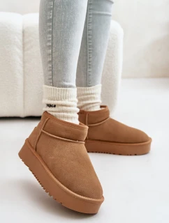 Dámské Velurové Sněhule Na Platformě Camel Nereviana