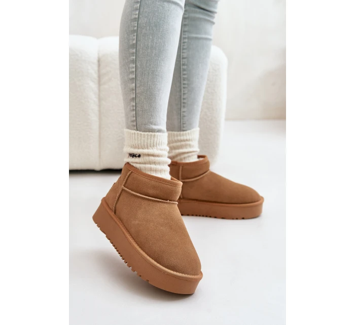 Dámské Velurové Sněhule Na Platformě Camel model 21670462 - Boto Dámské Velurové Sněhule Na Platformě Camel model 21670462 - Boto