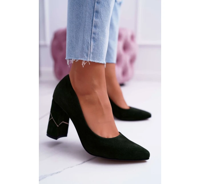 Dámské Semišové Lodičky Laura Messi olivové 2050