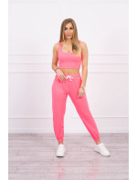 Set top+kalhoty růžové neonové