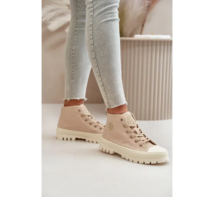 Dámské Tenisky S Vysokým Kotníkem Big Star Béžové Dámské Tenisky S Vysokým Kotníkem Big Star Béžové