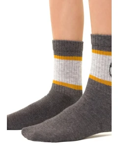 Chlapecké vzorované ponožky 014 MELANGE GREY 26-28