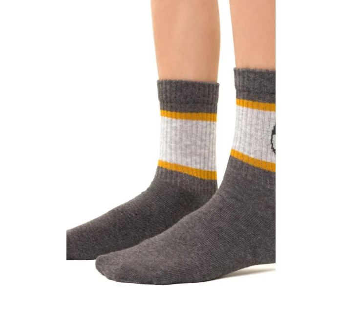 Chlapecké vzorované ponožky 014 MELANGE GREY 26-28