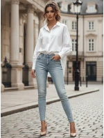 Dámské džínové úzké kalhoty s ozdobou GLAMSKIN modré Dstreet UY2441