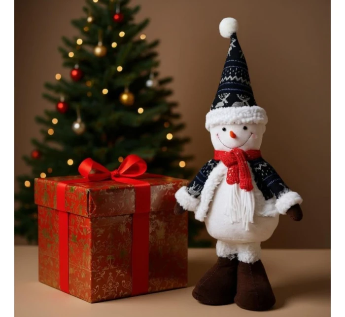 DEKORATIVNÍ SNĚHULÁK 50CM ŠEDÝ