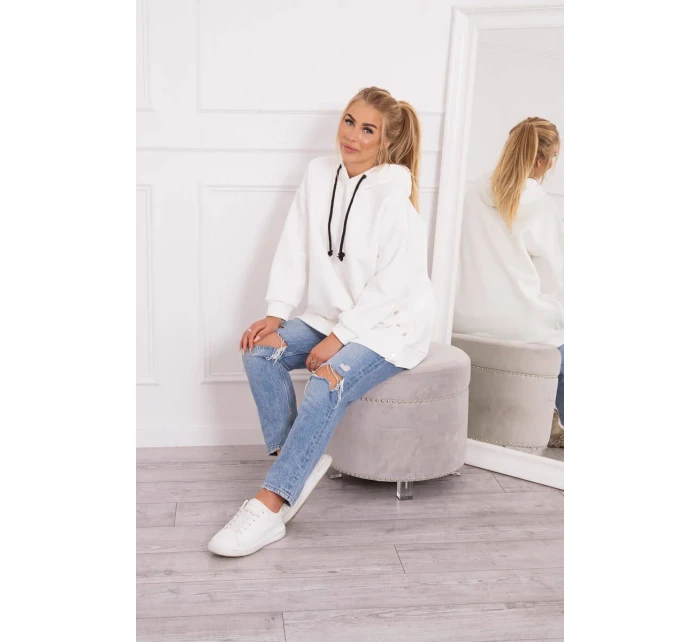 Zateplená mikina se zapínáním na druky ecru Zateplená mikina se zapínáním na druky ecru